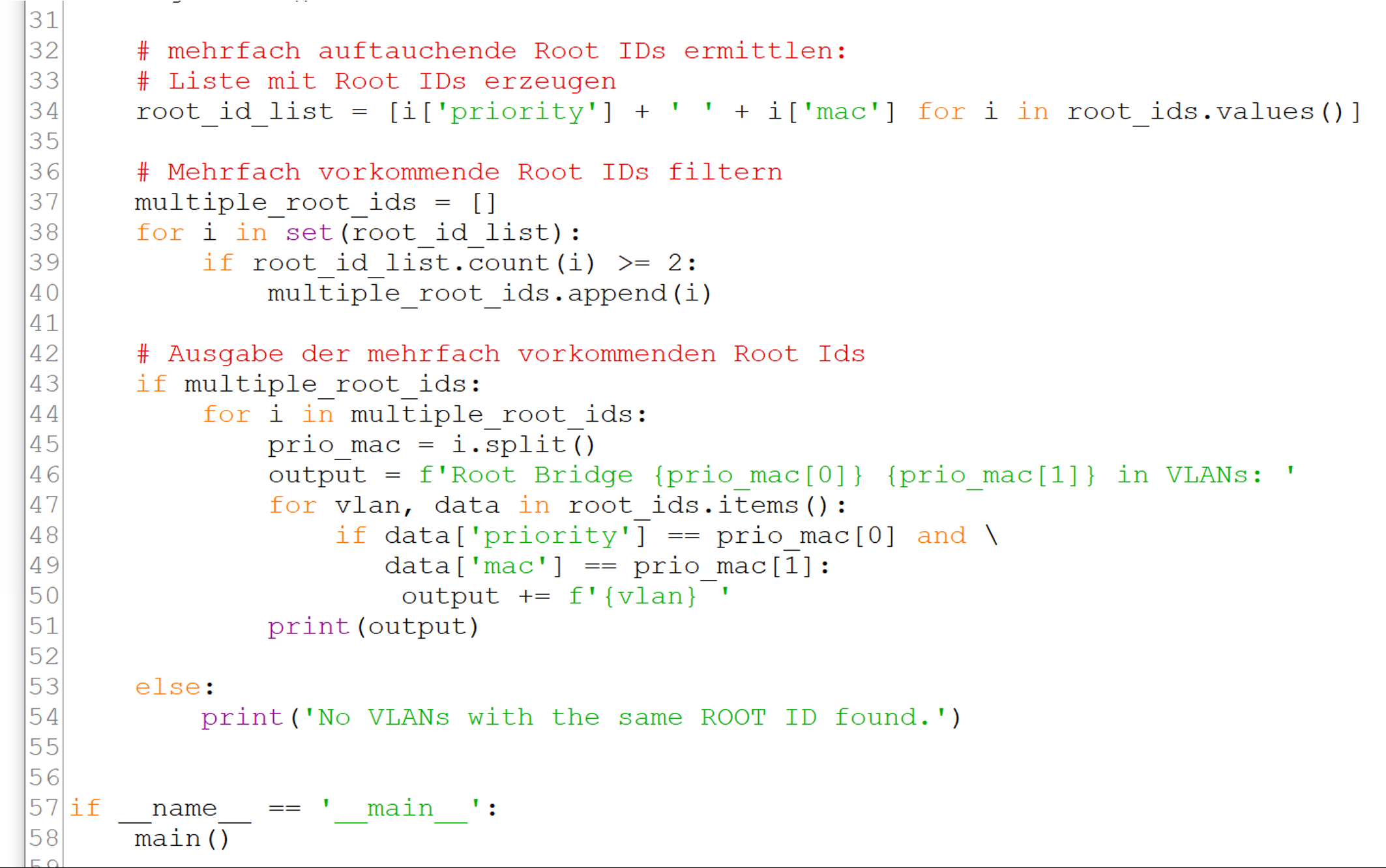 <i>Bild 5: Liste mit Root IDs wird erzeugt</i>
