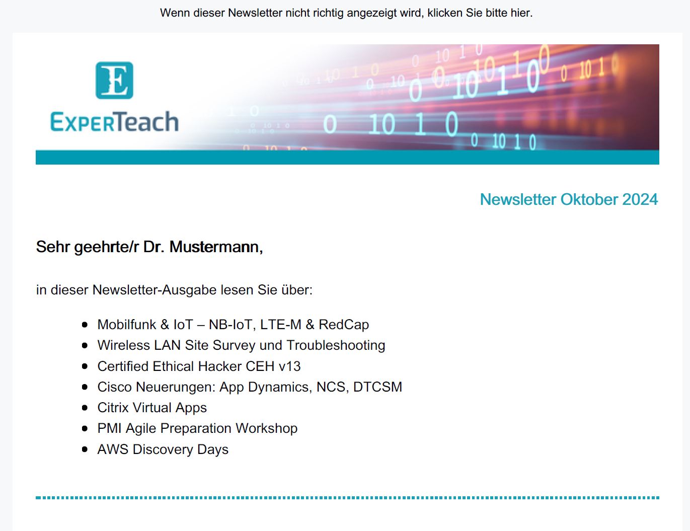 Newsletter Preview Oktober 2024