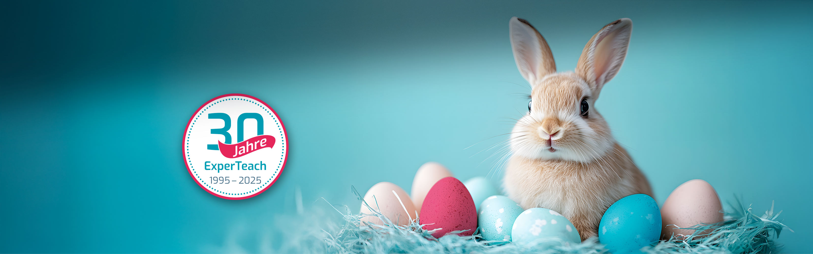 Osterhase mit Eiern