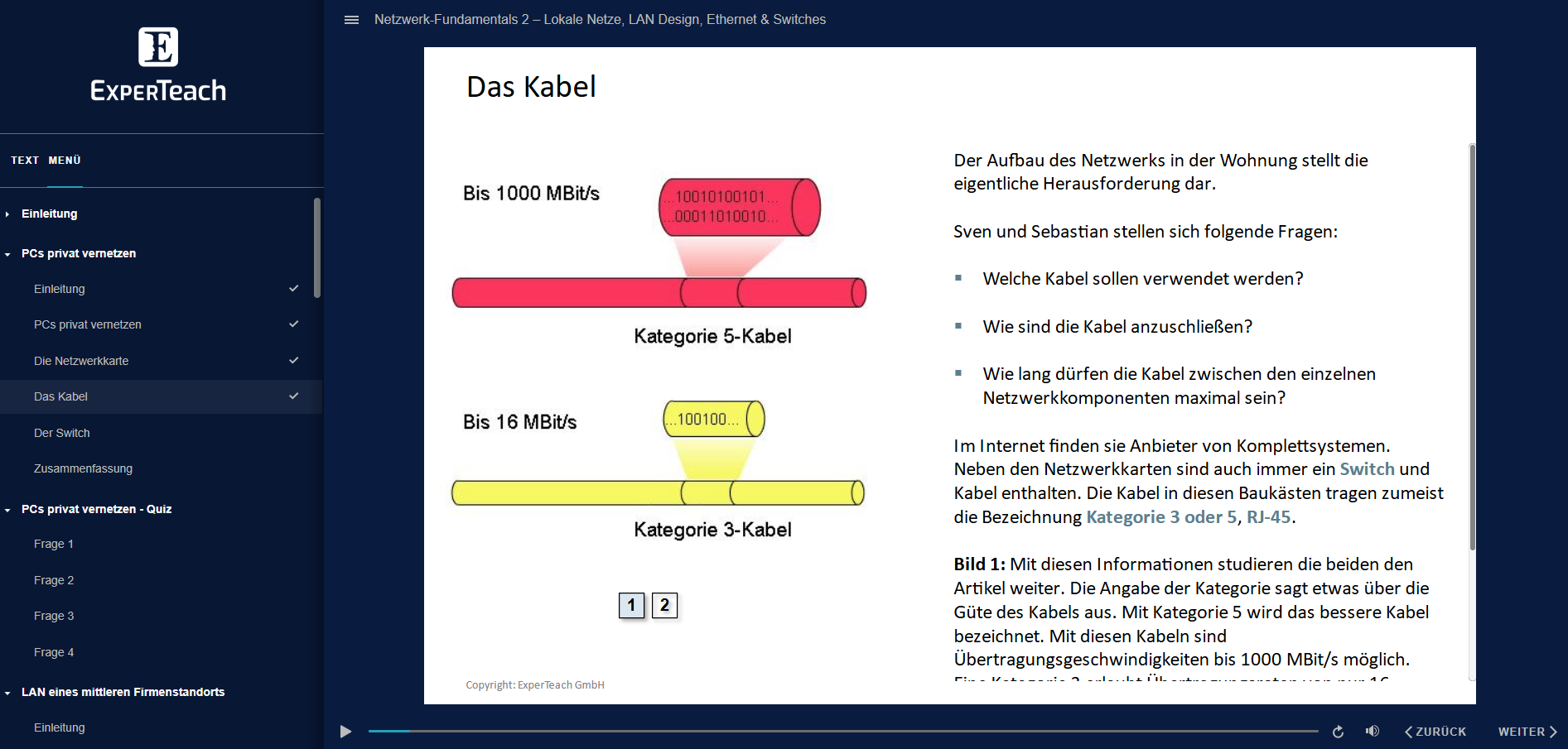 E-Learning Ansicht Netzwerk-Fundamentals 2