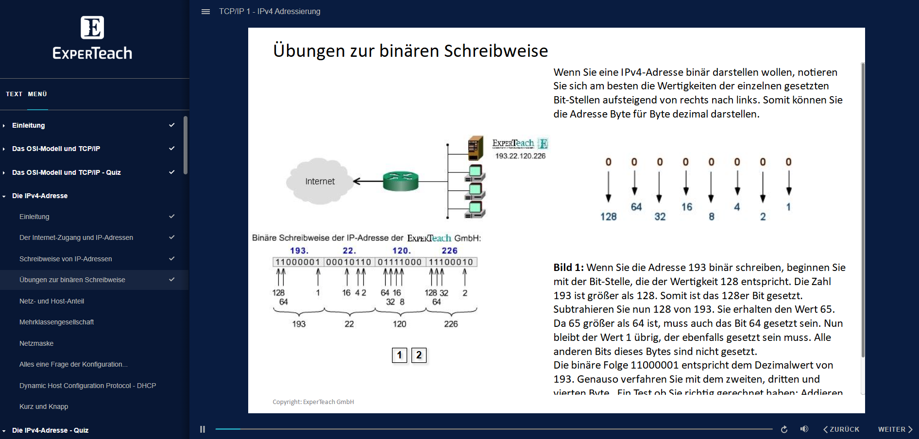 E-Learning Ansicht TCP/IP1