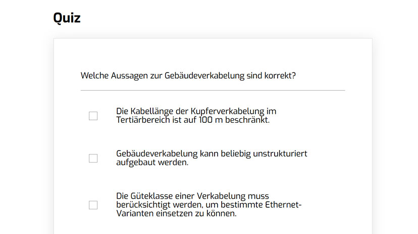 Digital Learning Quiz Beispiel