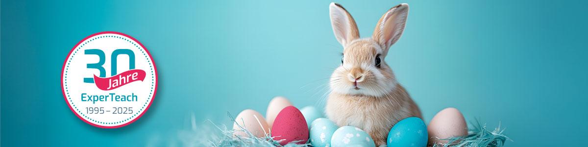 Oster-Aktion mit Hase und Eiern