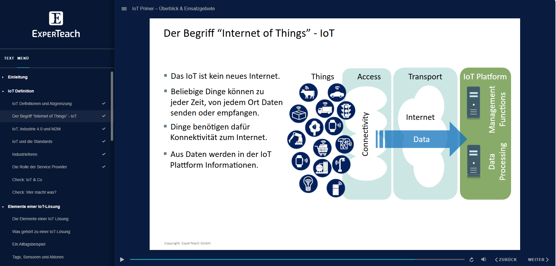 E-Learning Ansicht IoT Primer