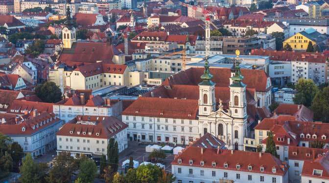 Aerial view of Graz