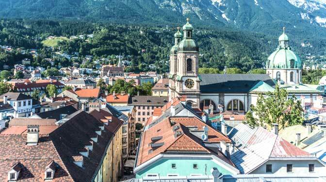 Aerial view of Innsbruck