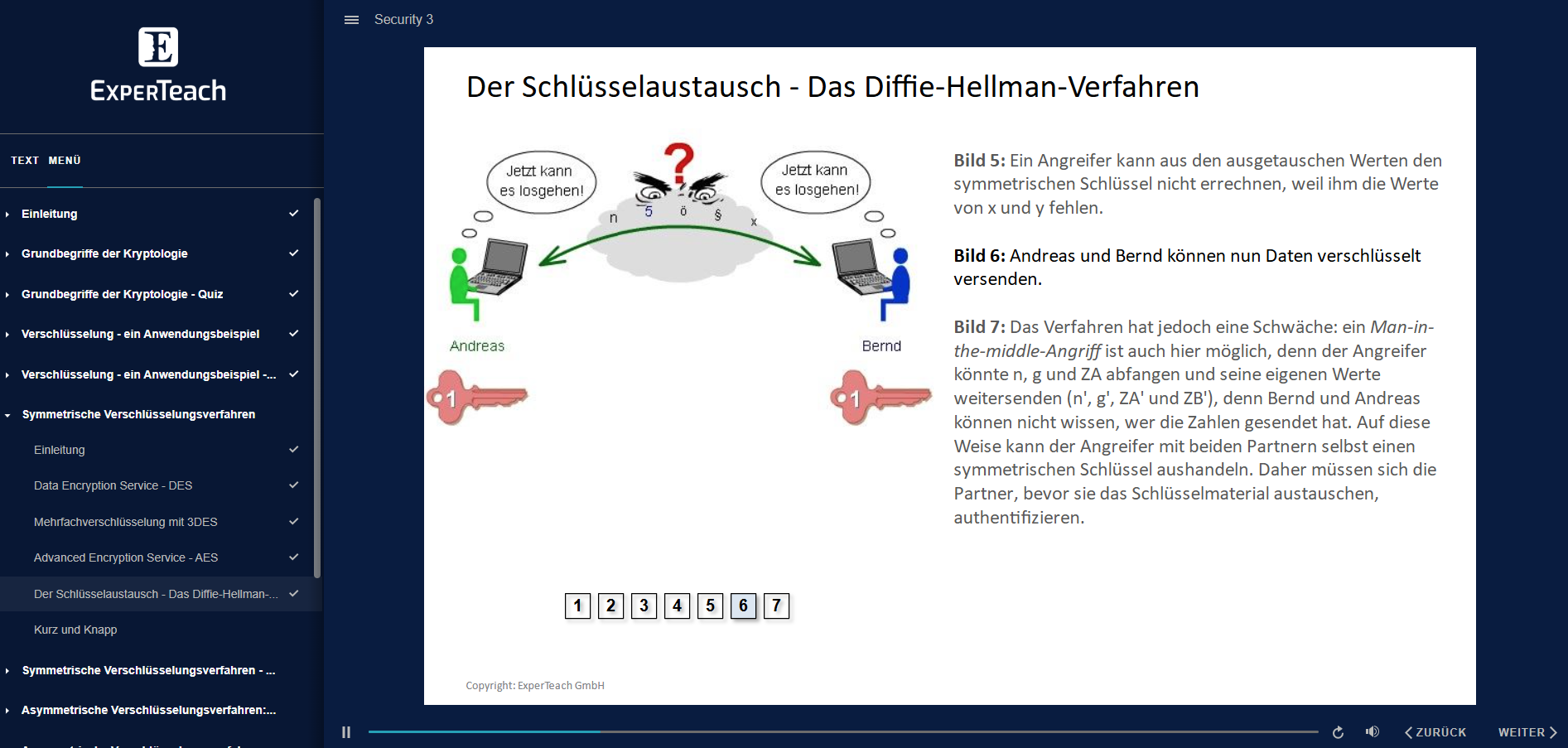E-Learning Ansicht Security 3